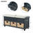 Fluker Rustic Storage Bench with 3 Drawers and 3 Rattan Baskets, Shoe Bench for Living Room, Entryway-1280387712