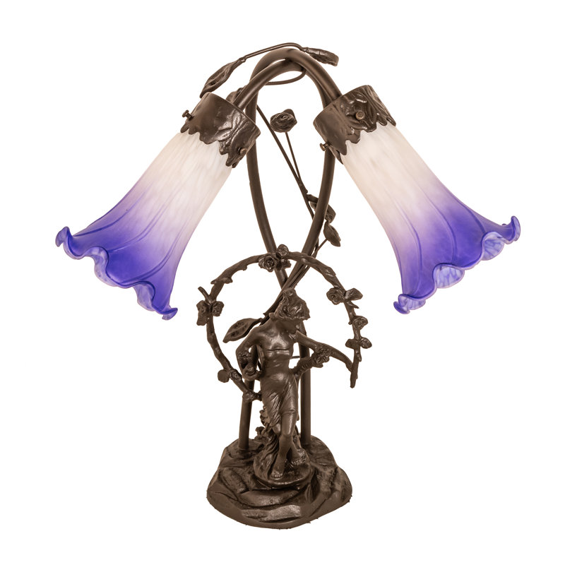 Diop Table Lamp, Blue/White