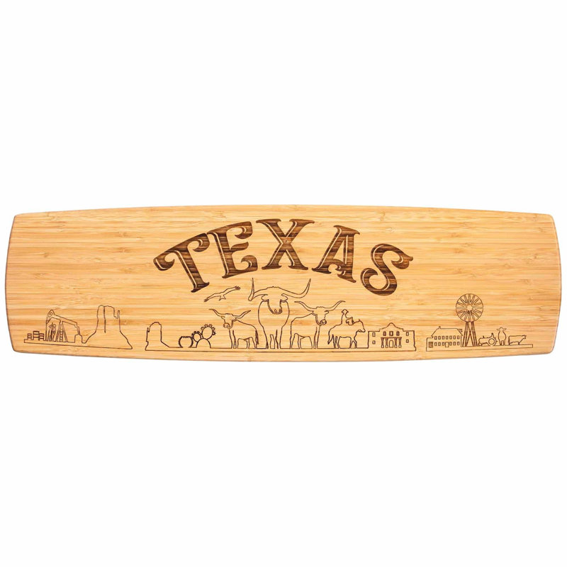 Texas 30-Inch Engraved Bamboo Charcuterie Board