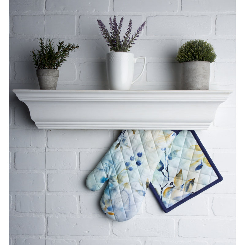Maison d'Hermine Lazy Summer Days, manique et gant de cuisine 100 % coton - 19 x 33 cm et 20 x 20 cm