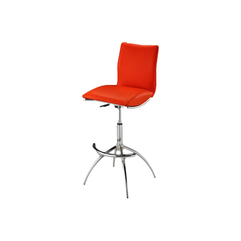 Demorest Swivel Upholstered Adjustable Height Counter Stool, Red