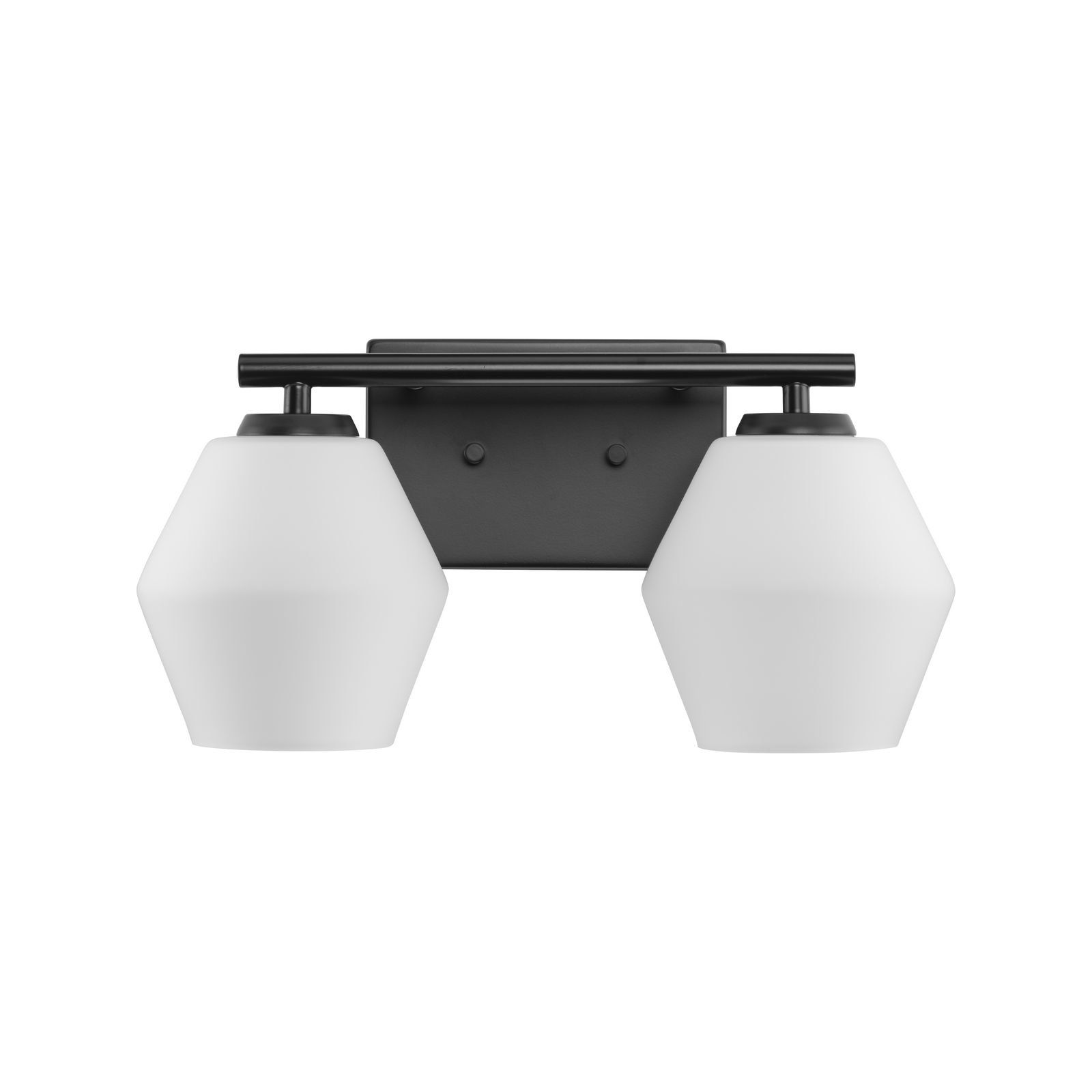 Audryna 2 Light Frosted Dimmable Vanity Light, Matte Black