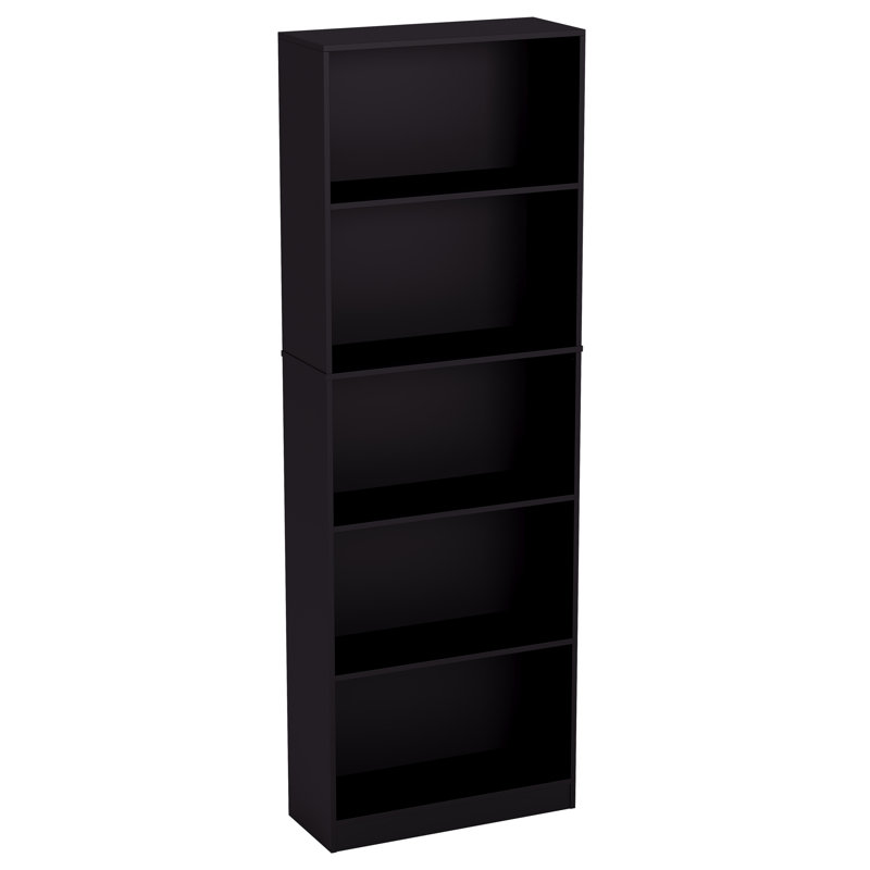 142cm H x 60cm W Standard Bookcase, Black, (5 Shelves) 175 cm H x 60 cm W x 24" D