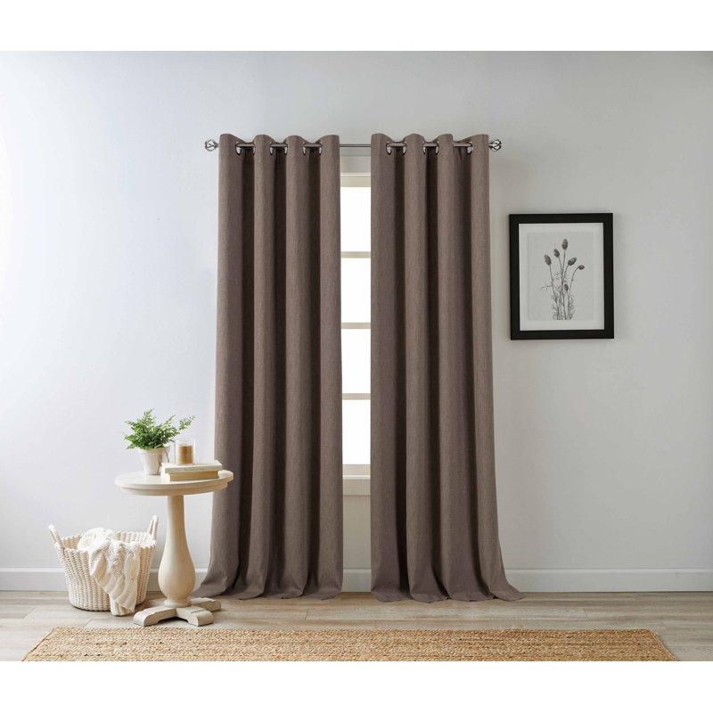 Blackout Curtain Single Panel, Brown, 50" W x 84" L