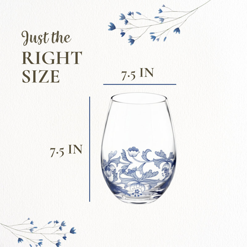 Verres à vin sans pied 19 oz Spode Blue - bleu / blanc, bleu