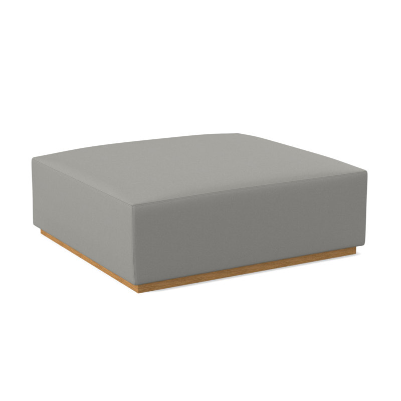 Club Upholstered Ottoman, Amber, Fizz Ivory 100% Polyester
