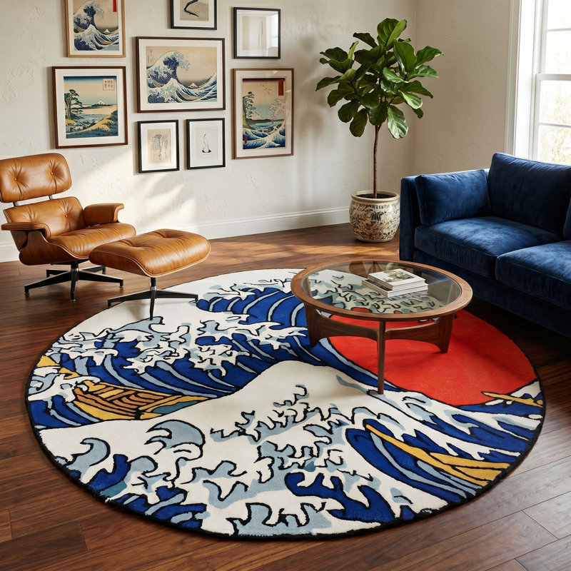 Tapis 5 pi x 8 pi avec crête de soleil levant