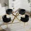 Ensemble de salle à manger Ayron, table de salle à manger avec pieds croisés et chaise de salle à manger en velours-2106894657-2107037492-2106894671
