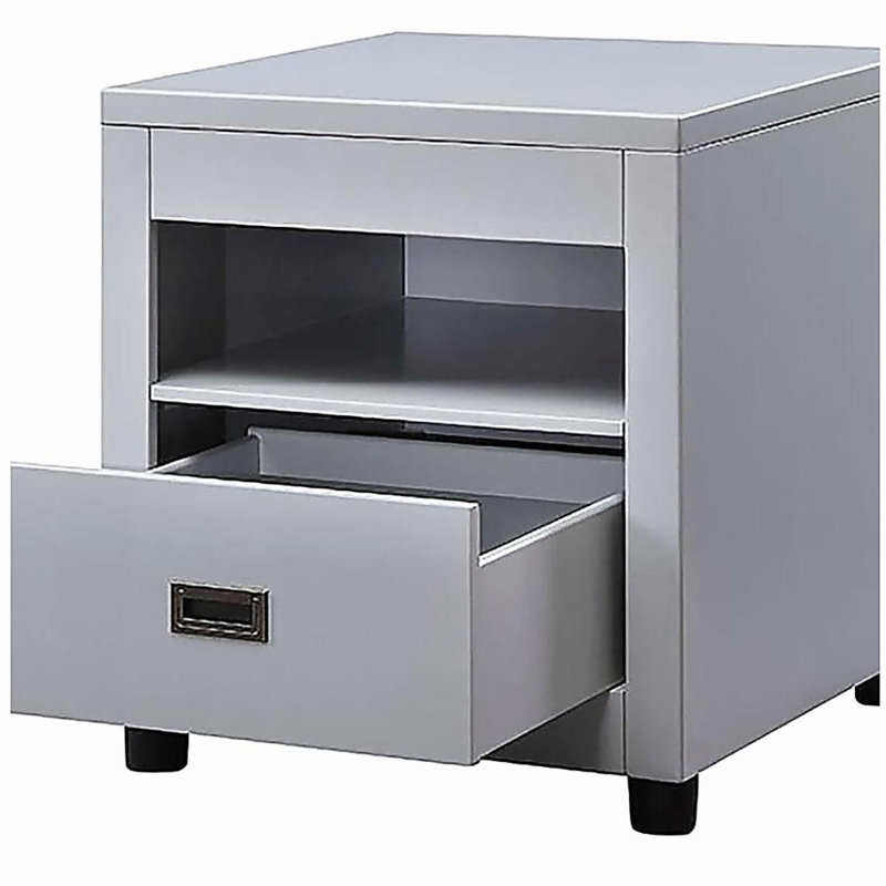 Dove Grey Storage End Table