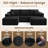 106" Modular Sectional Sofa With U-shape Chaise,right Sectional Couches For Living Room&home Office,diy Frameless Cloud Couch With Deep Seat,upholstered Couch With Memory Foam(corduroy Fabric,black)