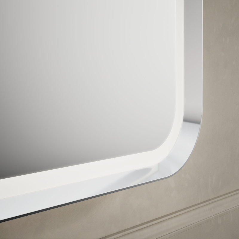 Essential 22" X 34" Rectangular Lighted Framed Mirror, Chrome