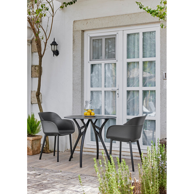 Modern Anthracite Chair Set (2 Pieces), 21.3 x 31.1 x 16.3 inches | 100% Polypropylene, Stylish and Durable | Perfect for Dining Rooms, Offices, and Contemporary Spaces, Elegant Solid Color Design