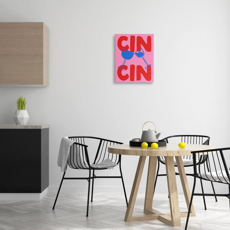 «Bold Cin Cin Cheers Canvas», conception par House of Lulu, H 20 po x l 16 po