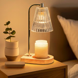 Candle Warmer Lamp with Timer, Dimmable, Adjustable Height - Electric Top Down Melting for All Jar Candles - Home Decor Wax Melter Light (Includes 2 Halogen Bulbs)