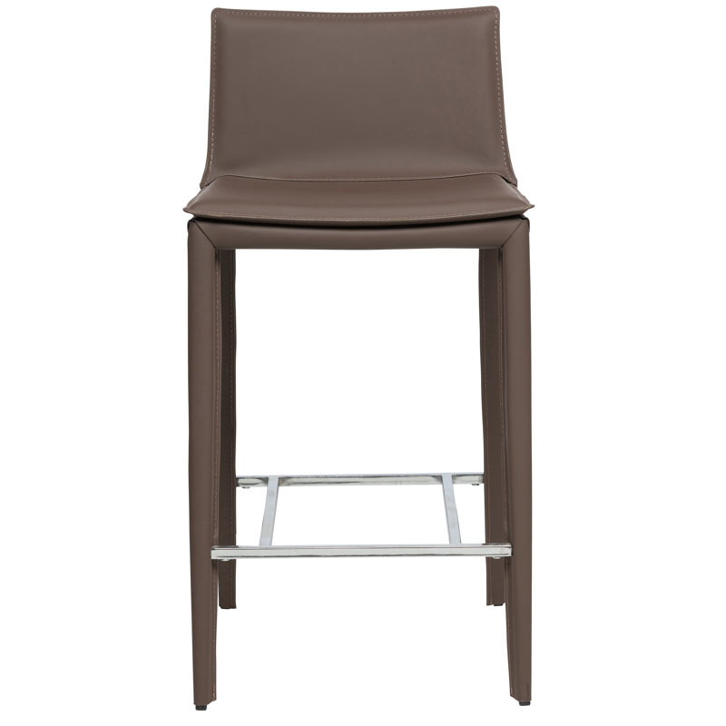 Tabouret de comptoir en cuir 25,5 po Holleman, Brun