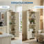 Grande armoire de rangement blanche 72,4 "avec 8 portes et 4 tablettes - Organisateur autoportant pour le salon, la cuisine, la salle à manger et le bureau-904383357