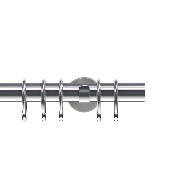 Raigyn 35mm Semi Complete Curtain Pole, 6.5cm H x 150cm W x 12cm D, Silver