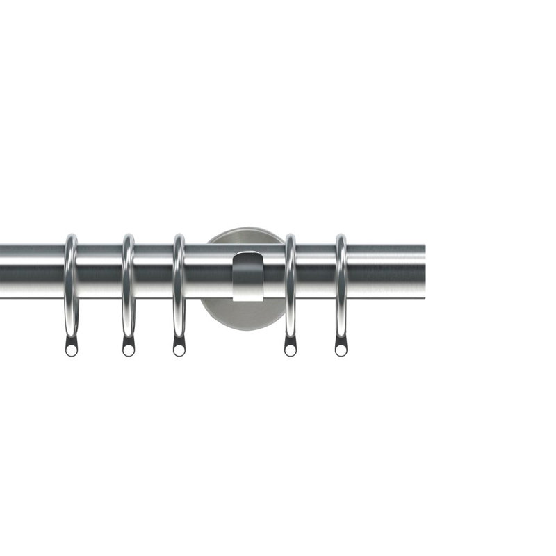 Raigyn 35mm Semi Complete Curtain Pole, Silver, 6.5cm H x 400cm W x 13.5cm D