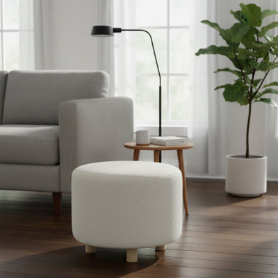 Tabouret rond crème