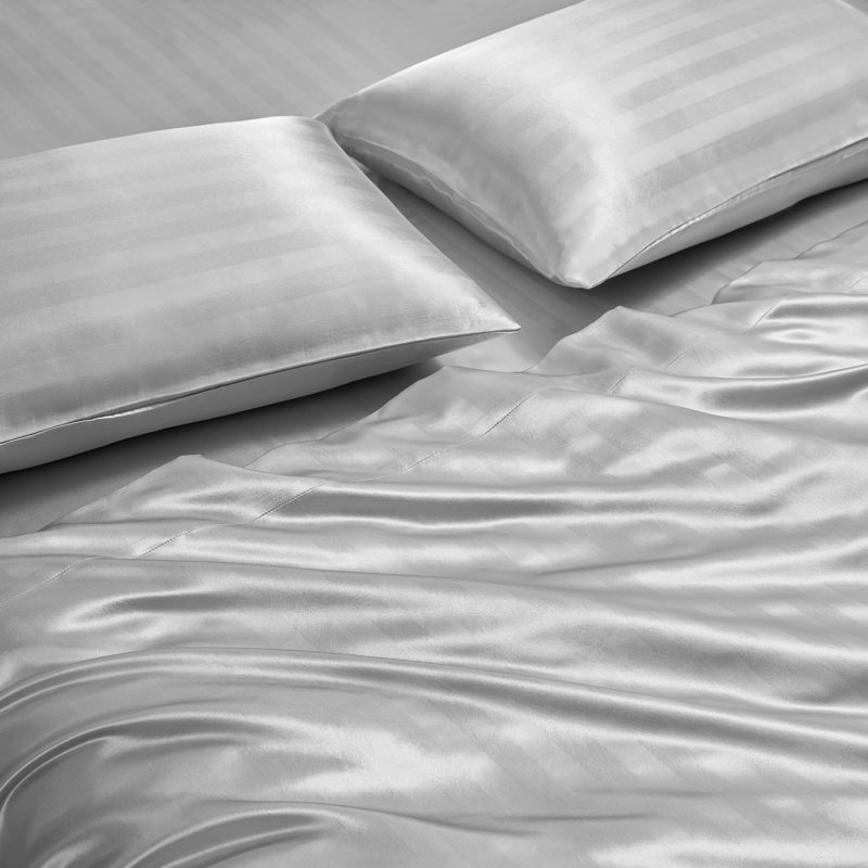 Juicy Couture Silky Satin Damask Sheet Sets, Full Sheet Set, Gray