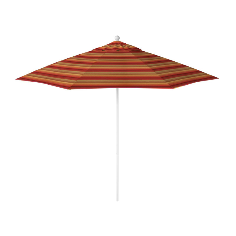 Parasol de marché octogonal 9 pi Willa, Sunbrella® Astoria Sunset, Matted White