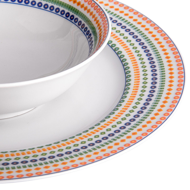 Antique Mosaic Bohemian Porcelain Salad Bowl 6''