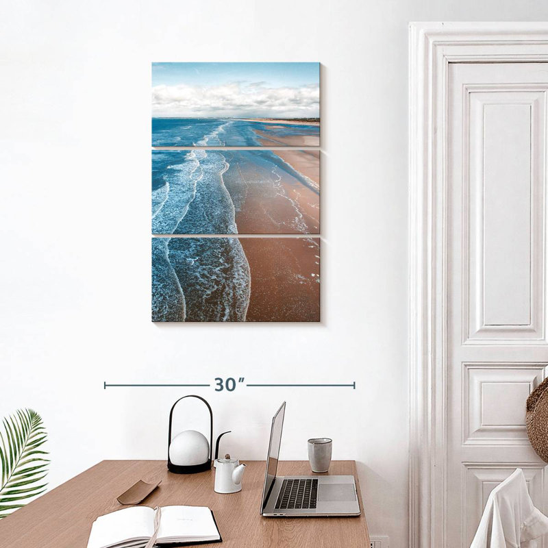 Gillard aigue-marine vagues, H 32 po x l 20 po