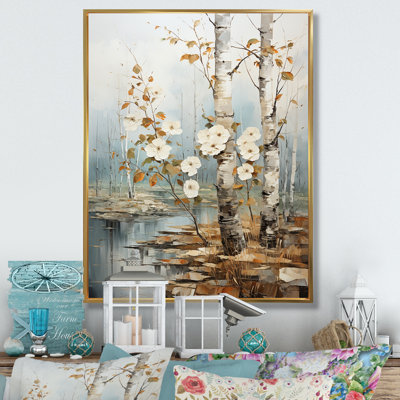 «Lusila White Grey Tree Sycamore Symphony» sur impression sur toile