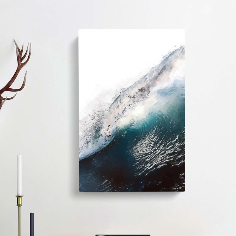 Under The Wave In Abstract - Wrapped Canvas, 91cm H x 60cm W x 3cm D