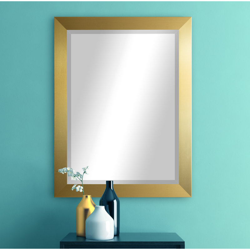 Miroir biseauté moderne / contemporain Ungar, H 45,5 po x l 39,5 po x P 0,75 po, Doré