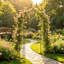 Arche de jardin décorative en métal, treillis, style gothique, arche pointue, support pour plantes d'entrée, noir