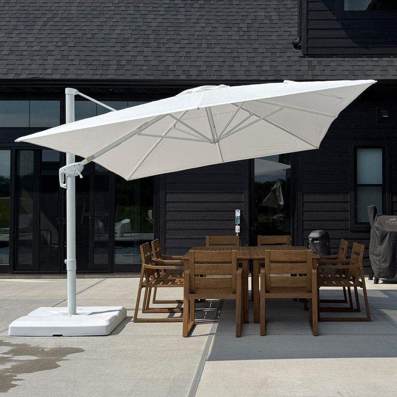 Parasol carré en polyester 10 'x 10', Blanc, L 120 po x P 120 po