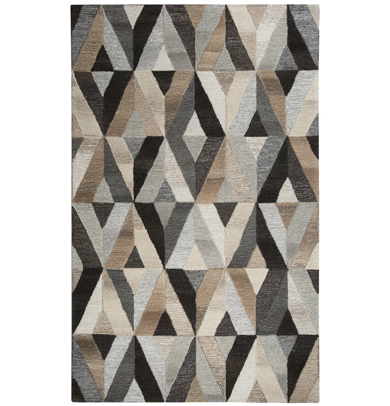 Hamid Hand Tufted Wool Geometric Indoor Rug, Rectangle 8' x 10'