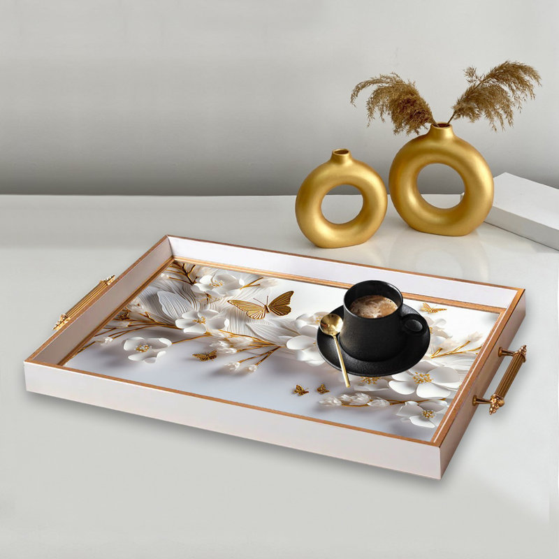 Elegant Glass Tray, 19.7 x 11.4 x 1.4 inches | 100% Durable Glass Construction | Easy to Clean with Damp Cloth | Ideal for Serving, Decorative Display, and Organizing | Stylish Addition to Home Décor