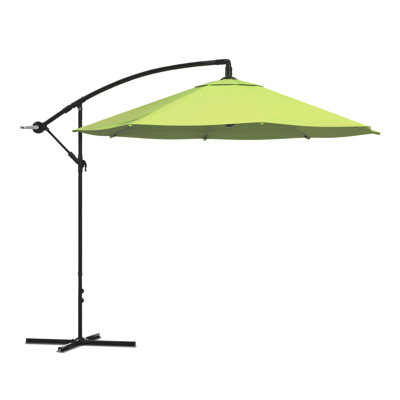 Parasol de patio décalé de 10 pi - Parasol suspendu en porte-à-faux de 8 pi de hauteur - Parasol de parasol extérieur résistant à la décoloration avec base en croix pour jardin, pelouse, terrasse, cour ou piscine par Pure Garden (vert lime)