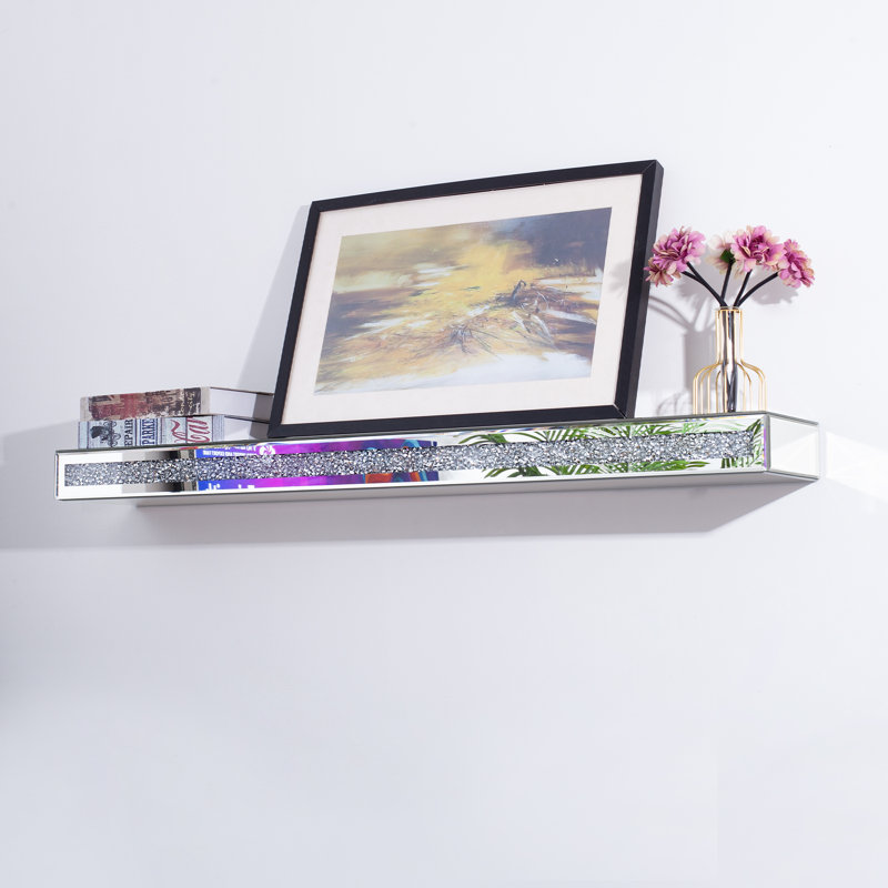 Tablette murale en verre Cerrie, H 3,94 po x l 60 po x P 8,7 po