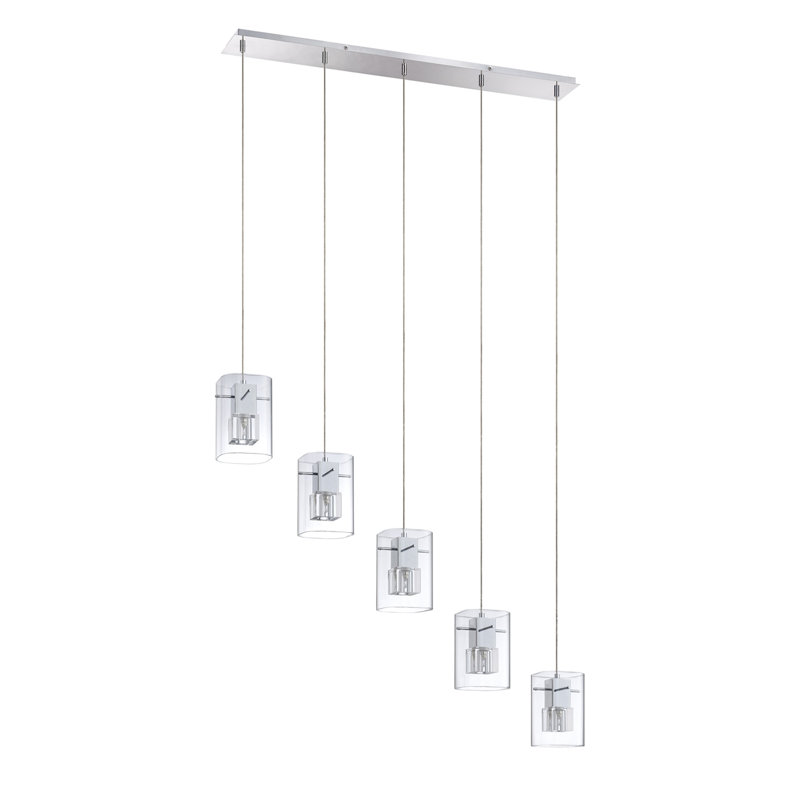 Luminaire suspendu cylindre grappe 5 lumières Berges