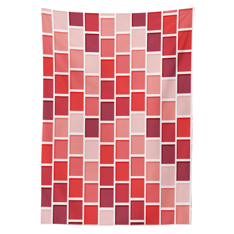 Nappe géométrique ambesonne et rectangulaire rectangulaire à formes géométriques à formes géométriques et rectangulaire pour la cuisine de salle à manger décoration, 52 po x 70 po, rose séché au corail rose