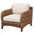 Benjiam Upholstered Seagrass and Mahogany wood Armchair