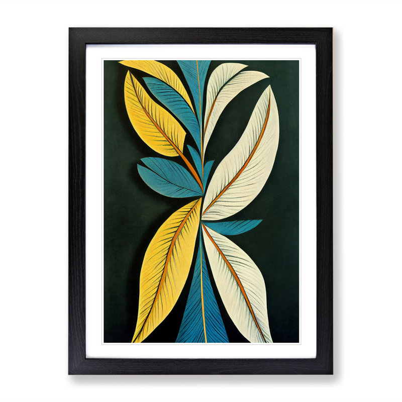 Artistic Feathers - Single Picture Frame Print, Black Framed, 64cm H x 46cm W x 2cm D