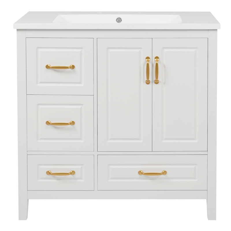 Soft-close Bathroom Vanity Mdf Timeless White Design