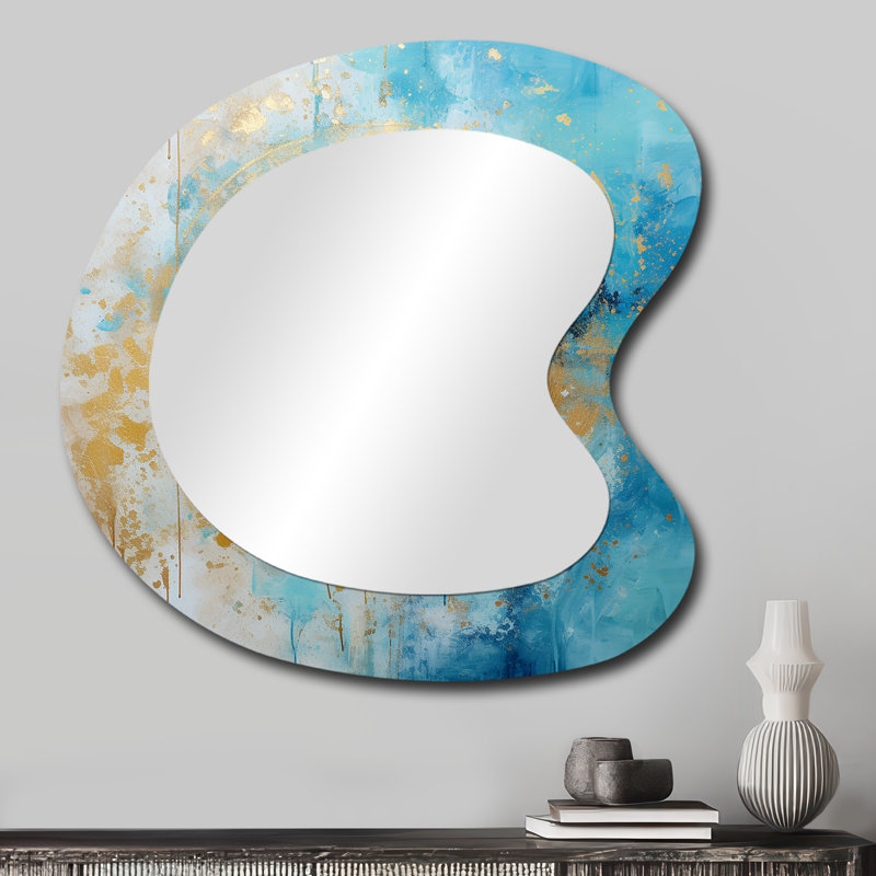 Miroir mural asymétrique traditionnel délicat Divine Mandala, 27 po x 27 po