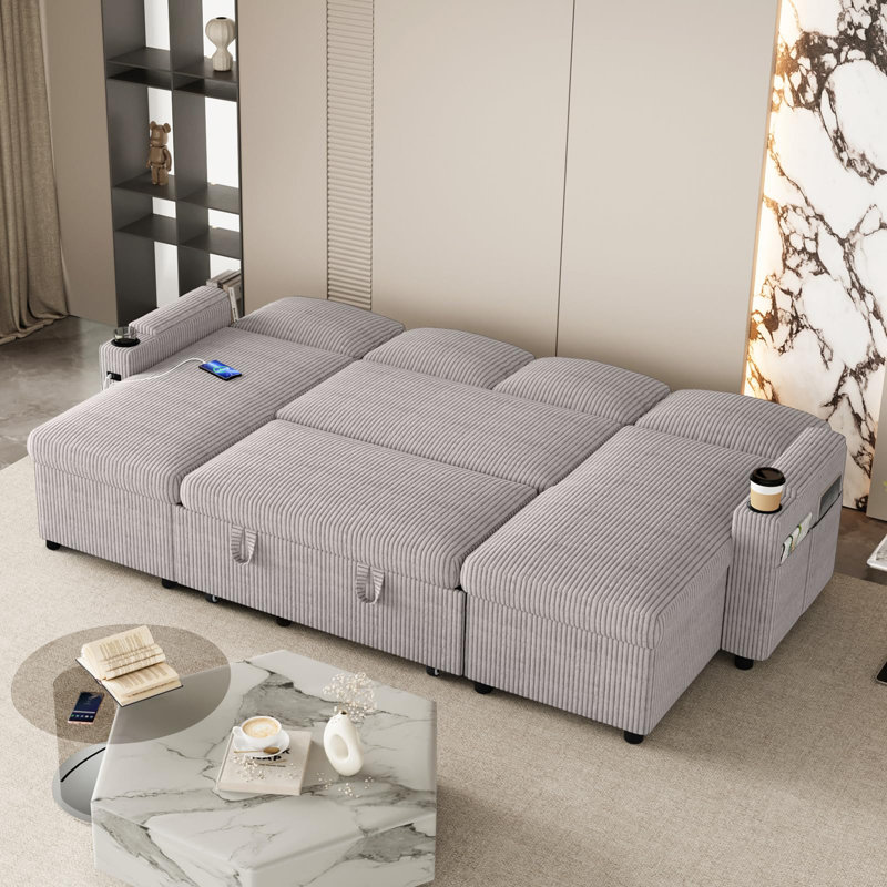 Sofa Bed, Silver Velvet