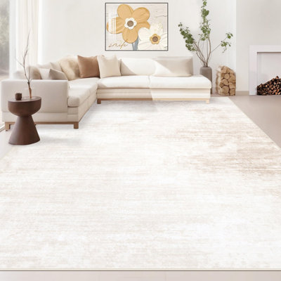 Modern Abstract Washable Area Rug, 8X10(Beige)