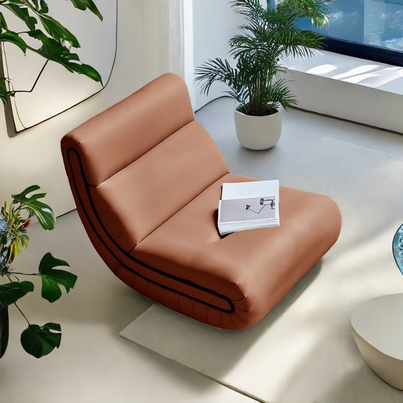 VIBORZ Faux Leather Rocker Game Chair, Brown
