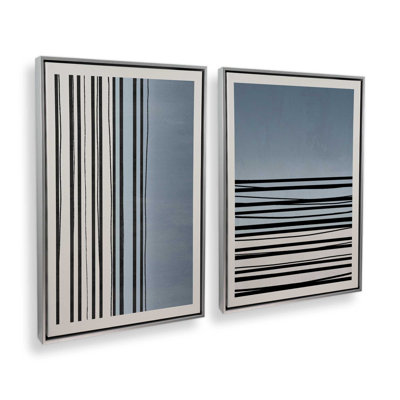 18 "X 12" Twilight Stripes, ensemble de 2 impressions sur toile