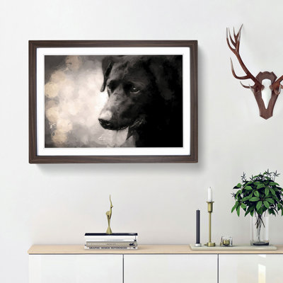 Black Labrador in Abstract - Picture Frame Painting Print on MDF