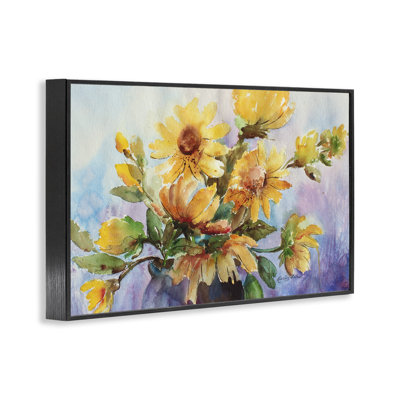 Vase aquarelle marguerites par Karen Lind bg-230