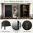 Modern Fluted Wine Cabinet With Glass Display, Stemware Rack, Drawer, Adjustable Shelves And Built-in Led Lighting-296886722