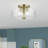 3 Light Antique Brass Large Semi-Flush With Mouth Blown Clear Glass-364028011